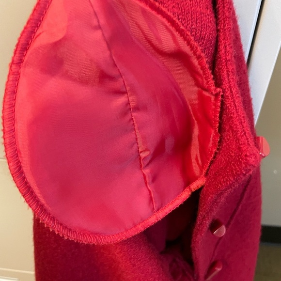 Proportion Petite 100% Wool fire engine red fringe theatre coat women’s size XS - Picture 7 of 9